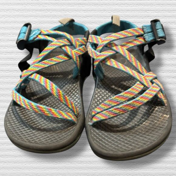 Chaco Kids Z/1 Sandals Size 13Y Multicolor Rainbow Strappy Outdoor Hiking Shoes - Picture 2 of 6